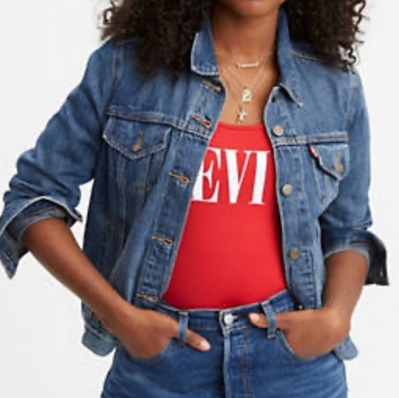 Levis Womens Denim Trucker Jacket Sz Small - Picture 2 of 10